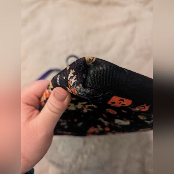 Harveys Halloween Print Crossbody Bag - Black & Orange with Purple Strap - Picture 6 of 9